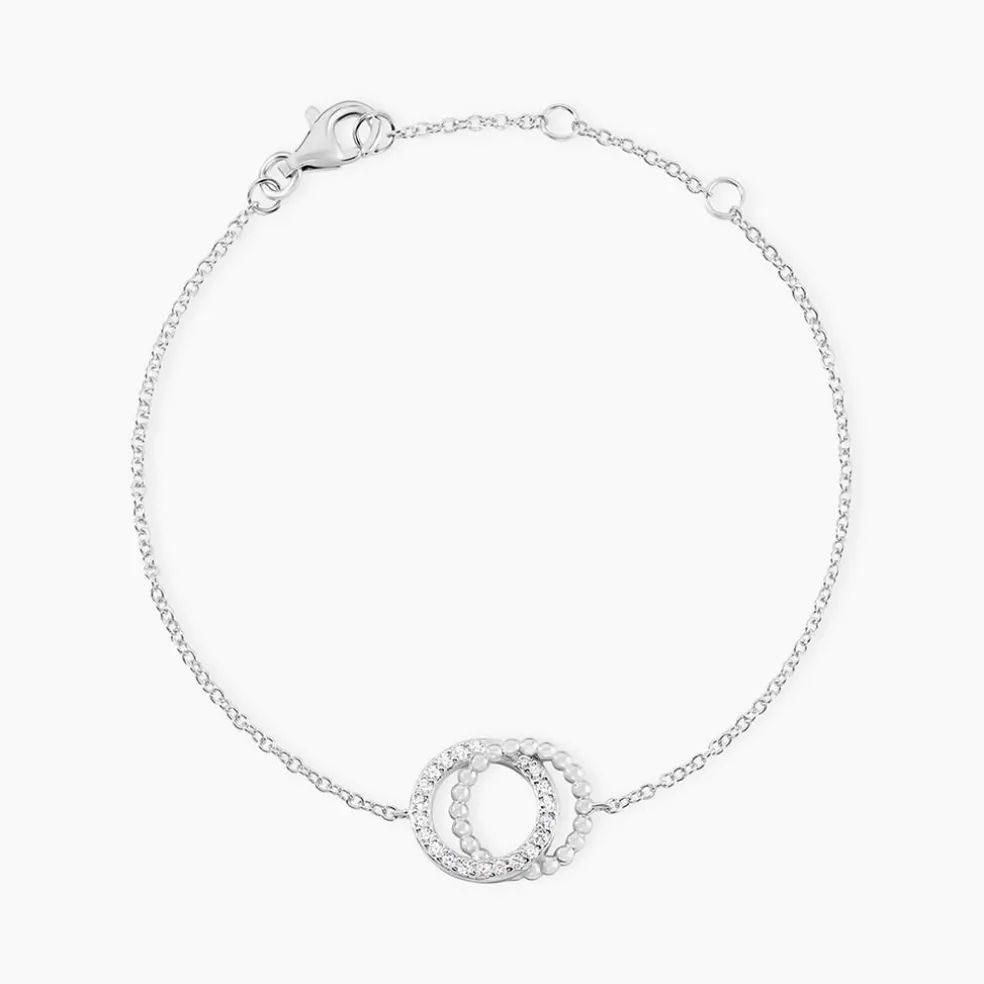 Bracelet Magou Argent Blanc Oxyde De Zirconium