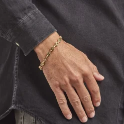 Bracelet Maille Acier Doré Cadia