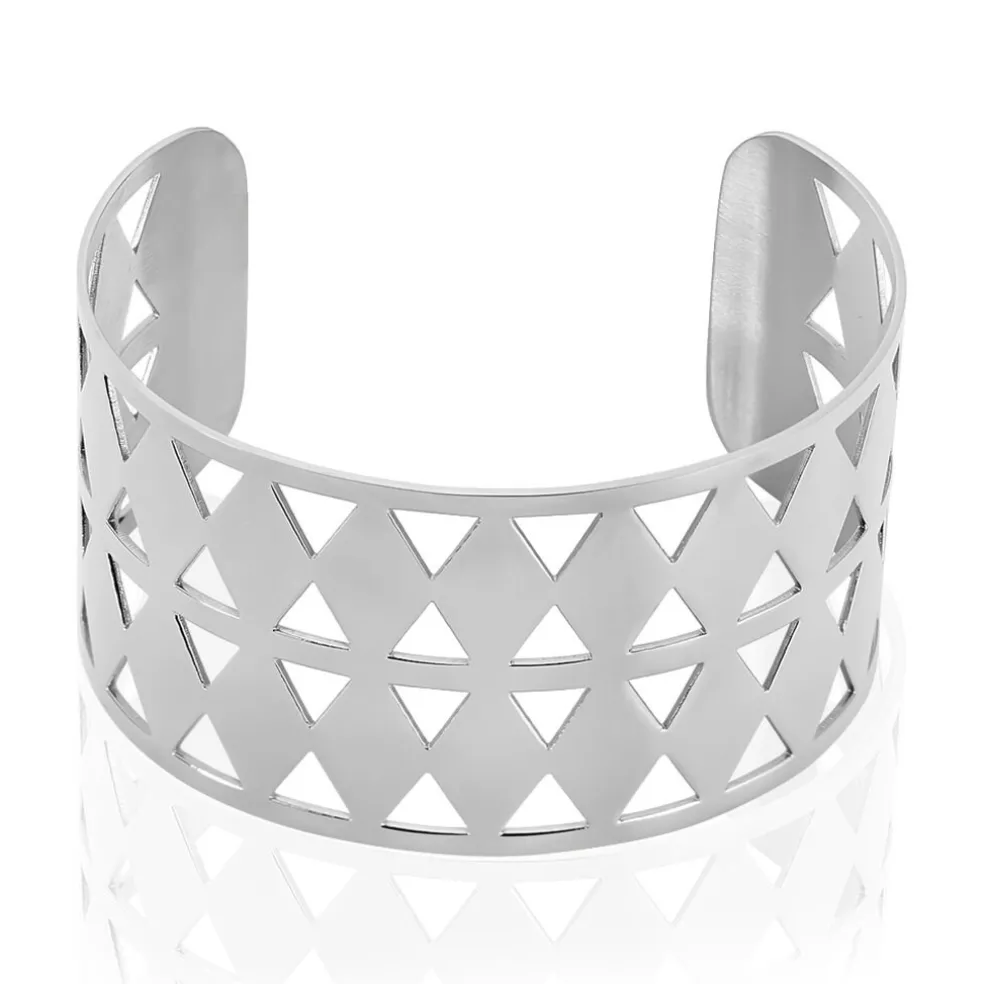 Bracelet Manchette Adaline Acier Blanc