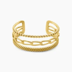 Bracelet Manchette Elain Acier Jaune