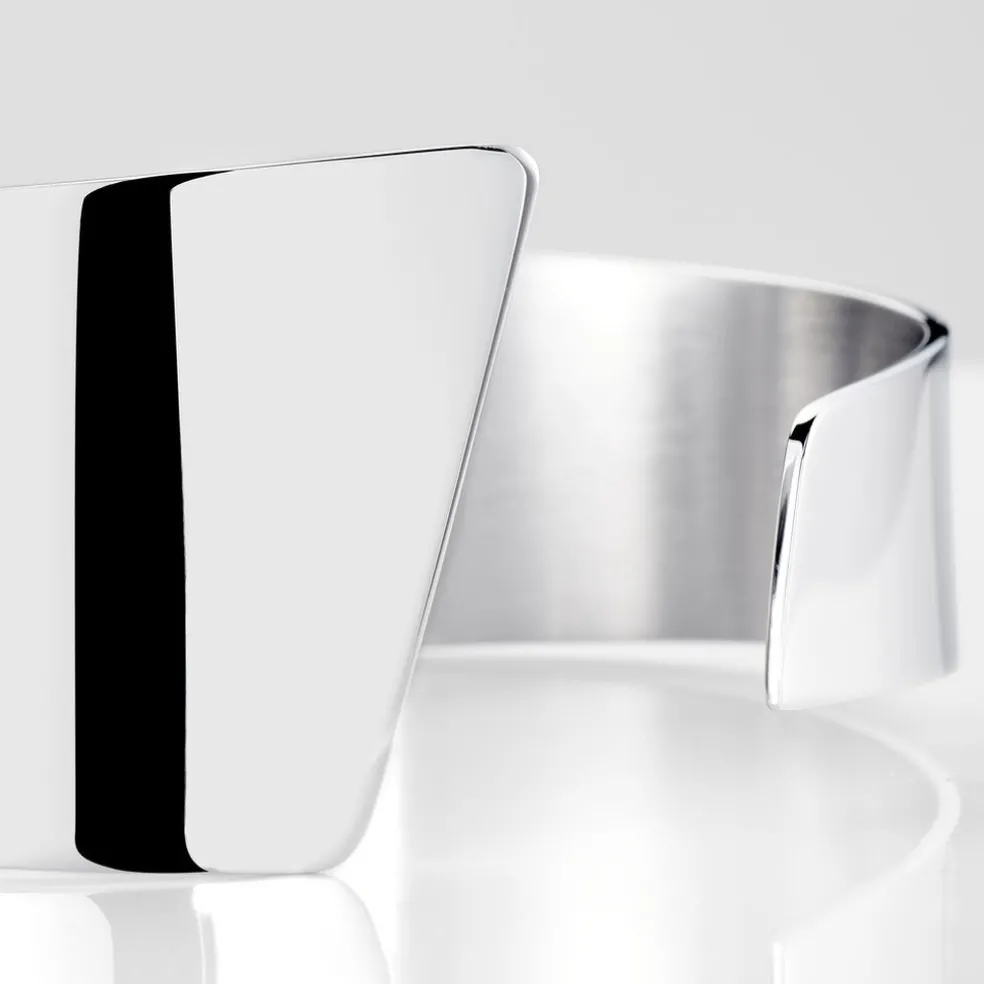 Bracelet Manchette Signature Acier Blanc