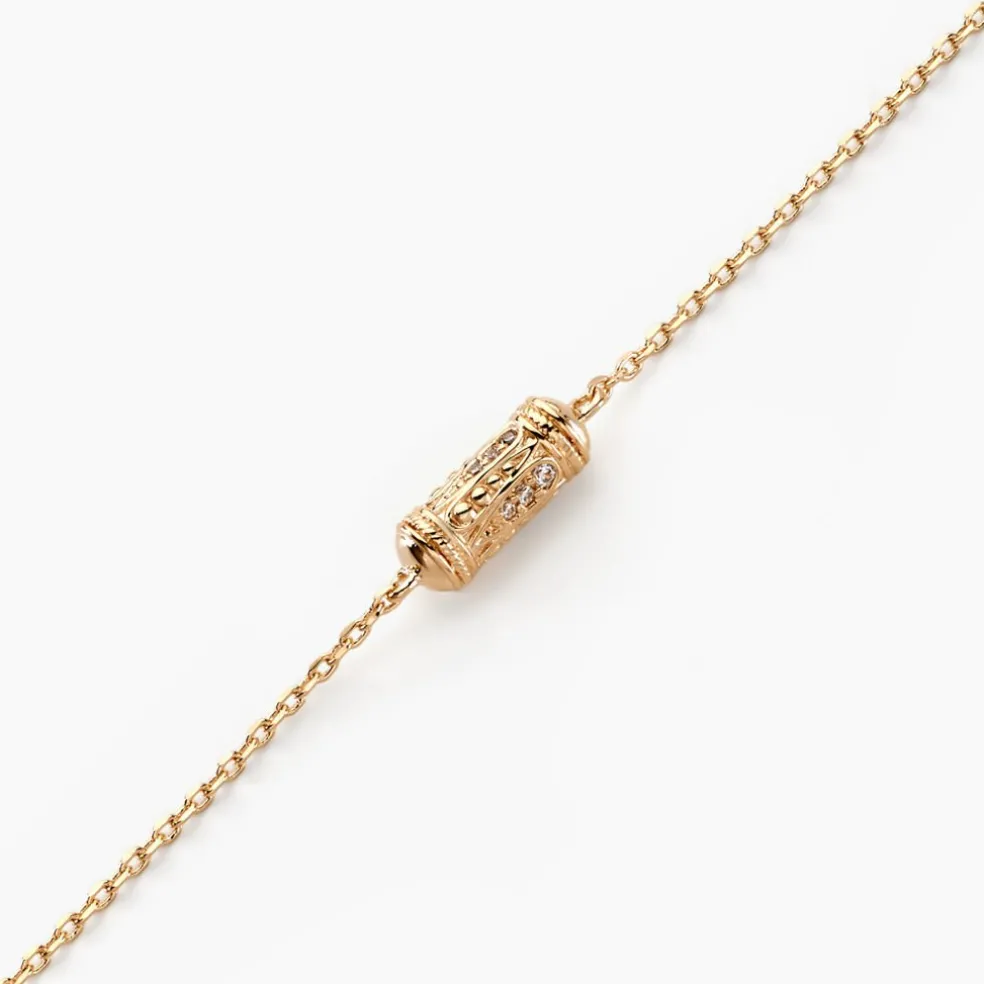 Bracelet Manua Plaqué Or Jaune Oxyde De Zirconium