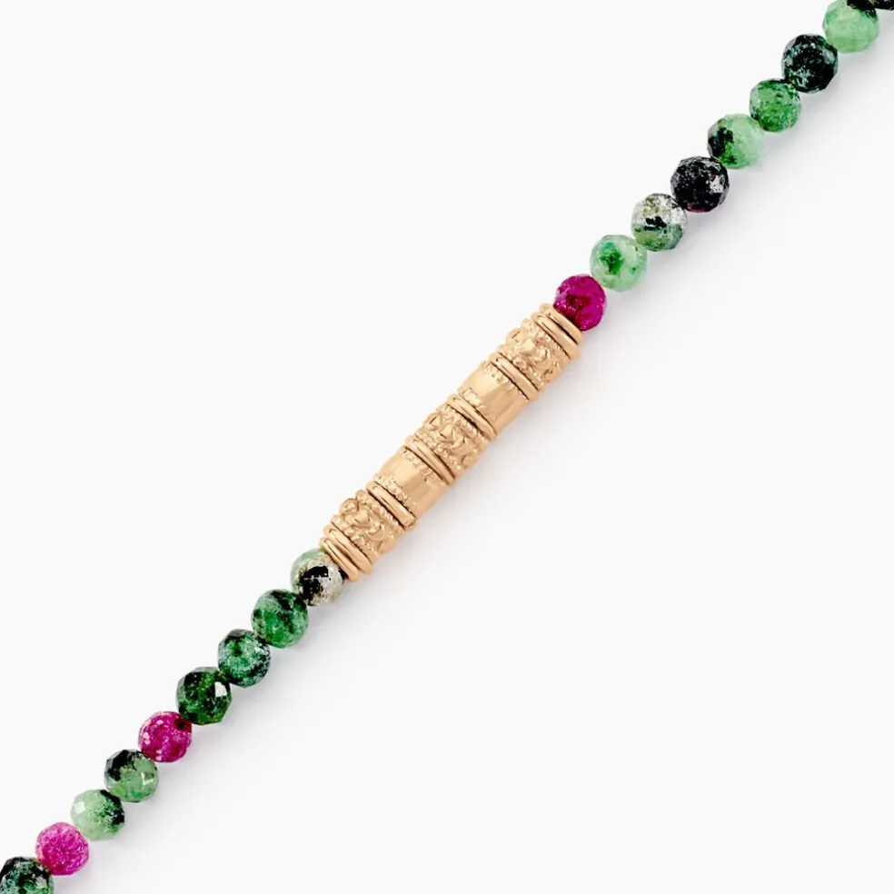 Bracelet Manua Plaqué Or Jaune Pierre D'imitation