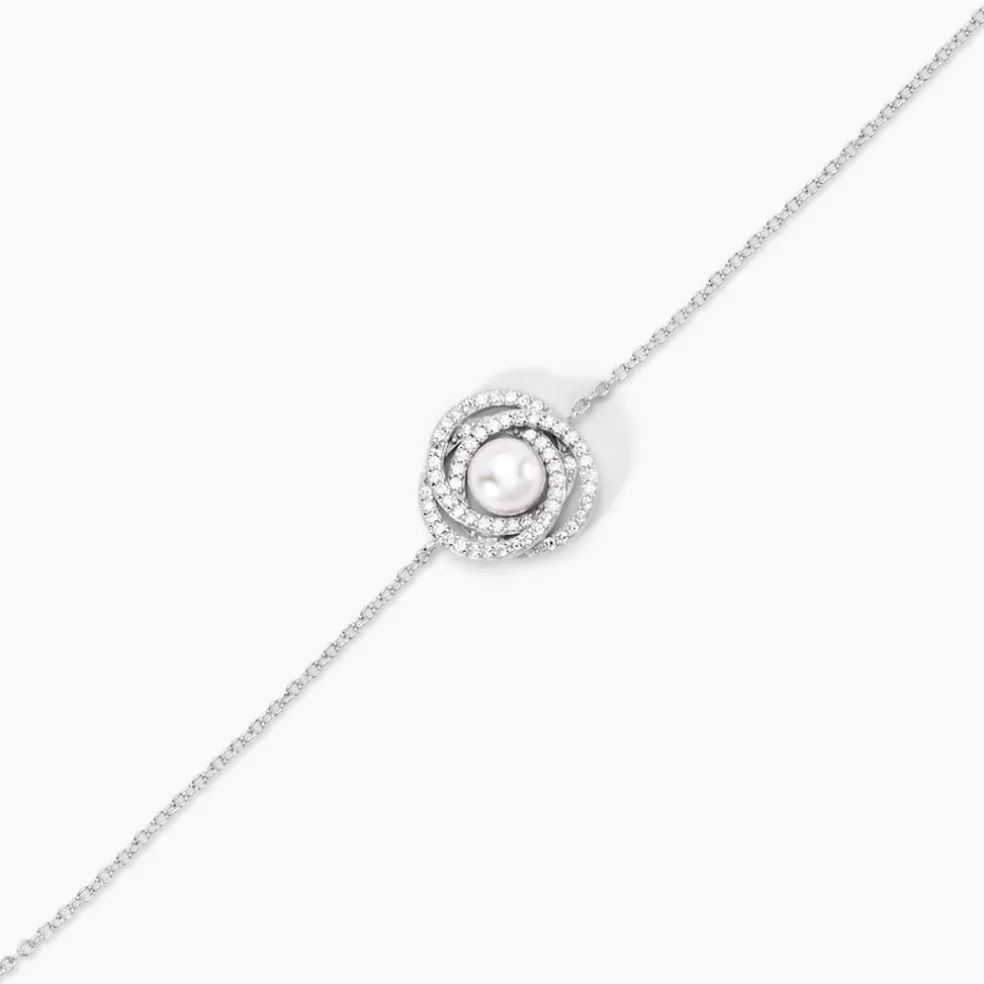 Bracelet Matilda Argent Blanc Perle De Culture Et Oxyde De Zirconium