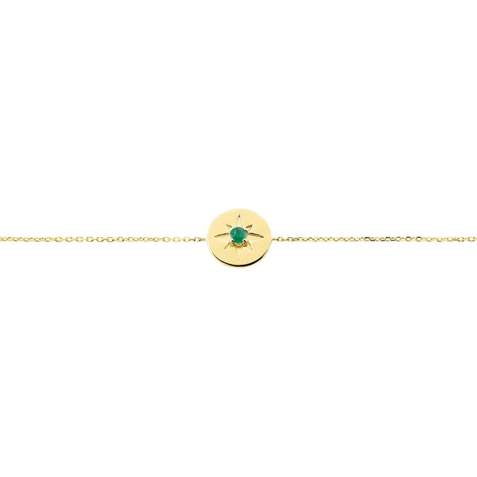 Bracelet Melchior Or Jaune Emeraude
