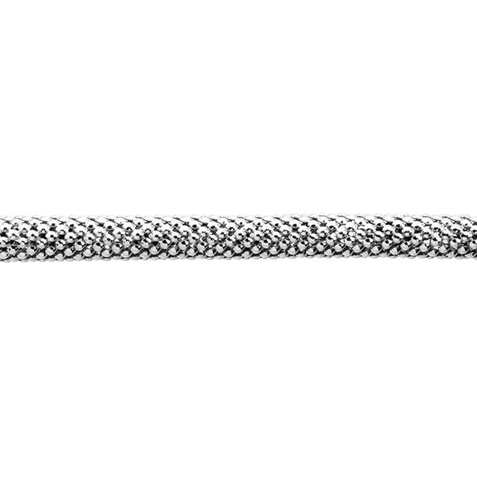 Bracelet Nahila Maille Popcorn Argent Blanc