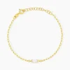 Bracelet Nigelle Argent Jaune Oxyde De Zirconium