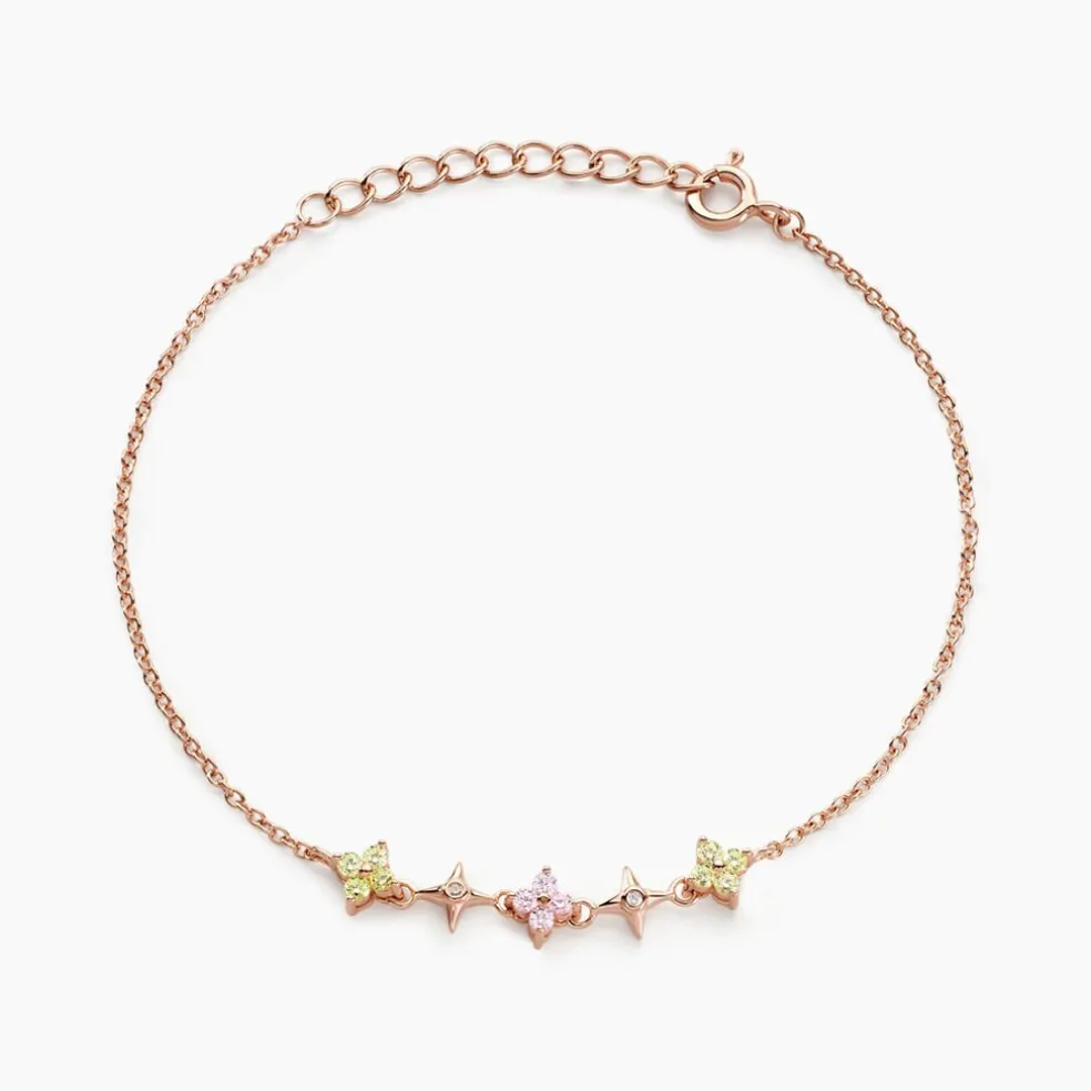 Bracelet Nimbe Argent Rose Oxyde De Zirconium