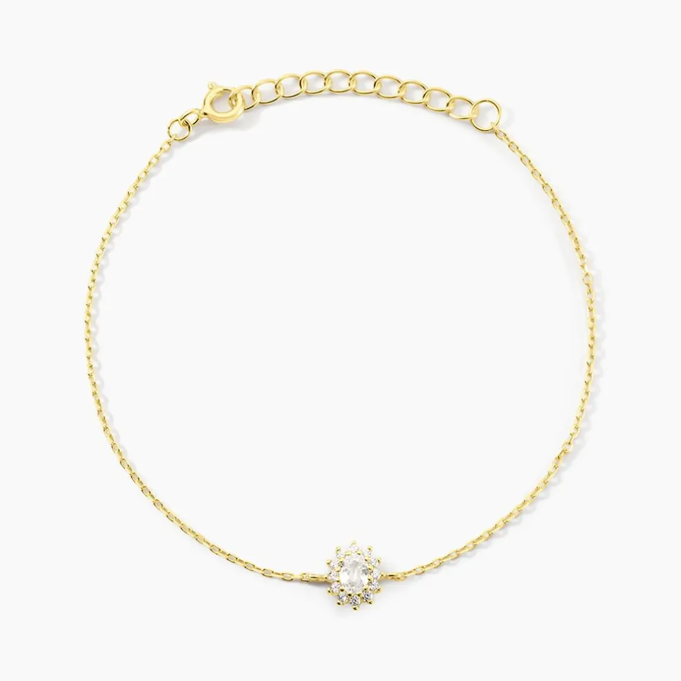 Bracelet Oliviane Argent Jaune Oxyde De Zirconium