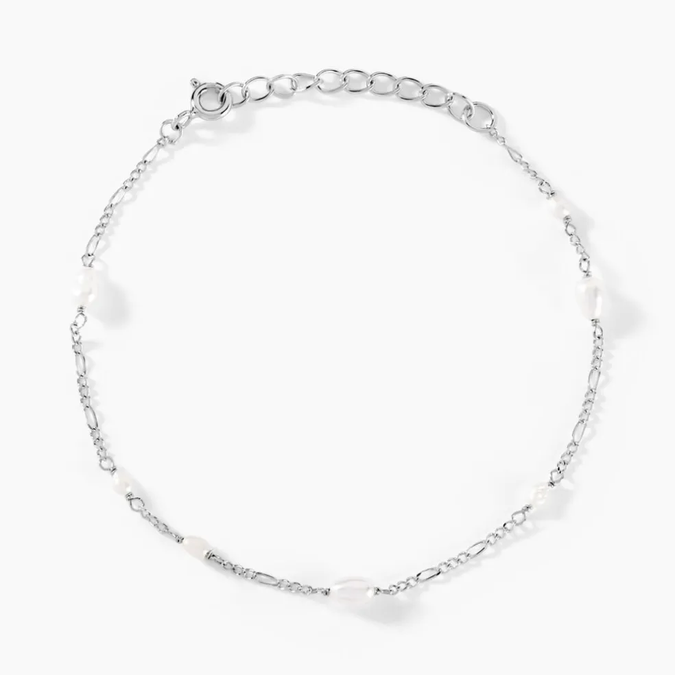 Bracelet Onassis Argent Blanc Perle De Culture