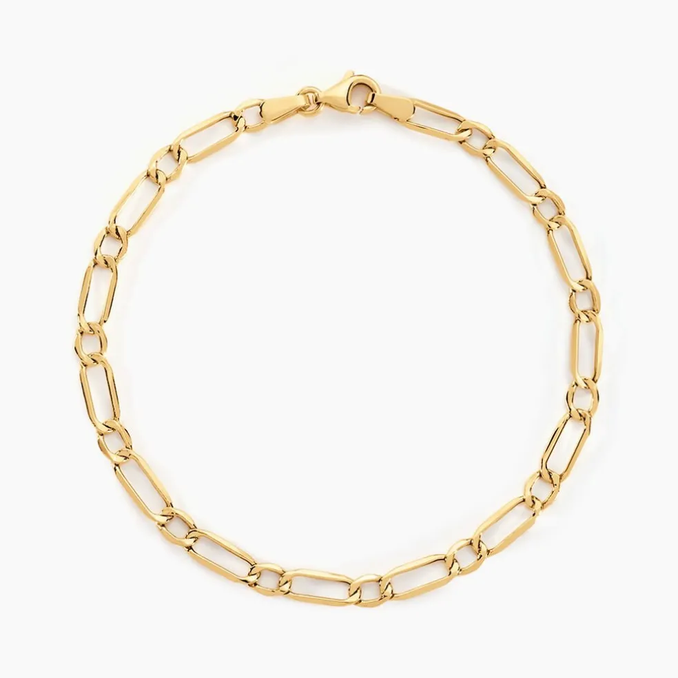 Bracelet Ophelio Maille Alternee 1/1 Or Jaune
