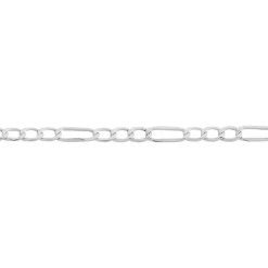 Bracelet Or Blanc Maille Alternée 1/3