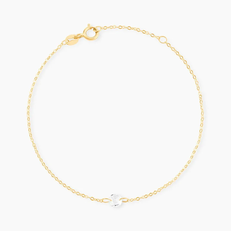 Bracelet Or Jaune Emilee Oxyde De Zirconium
