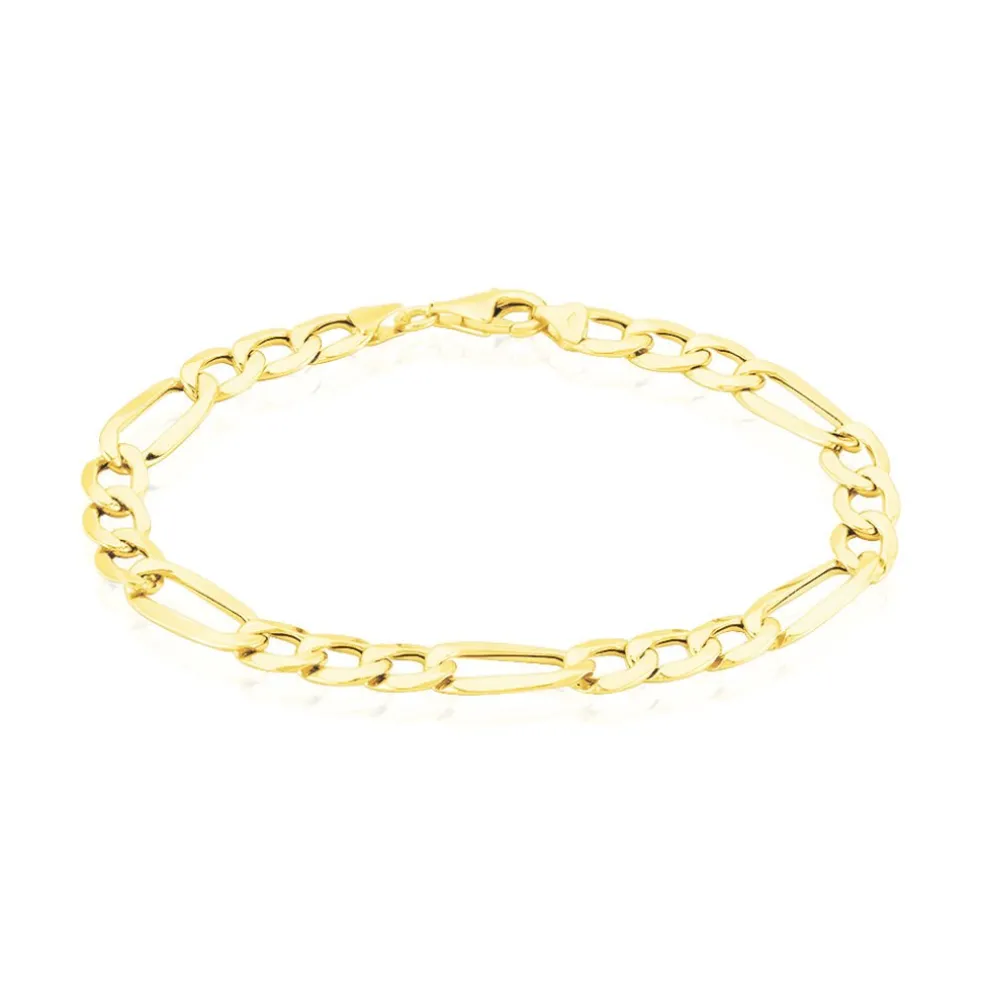 Bracelet Or Jaune Maille Alternée
