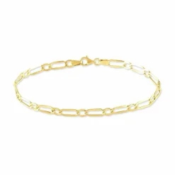 Bracelet Or Jaune Maille Alternée 1/3