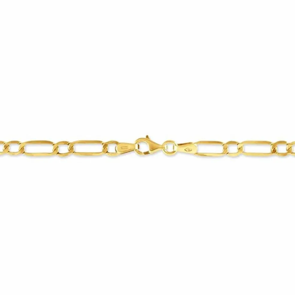Bracelet Or Jaune Maille Alternée 1/3