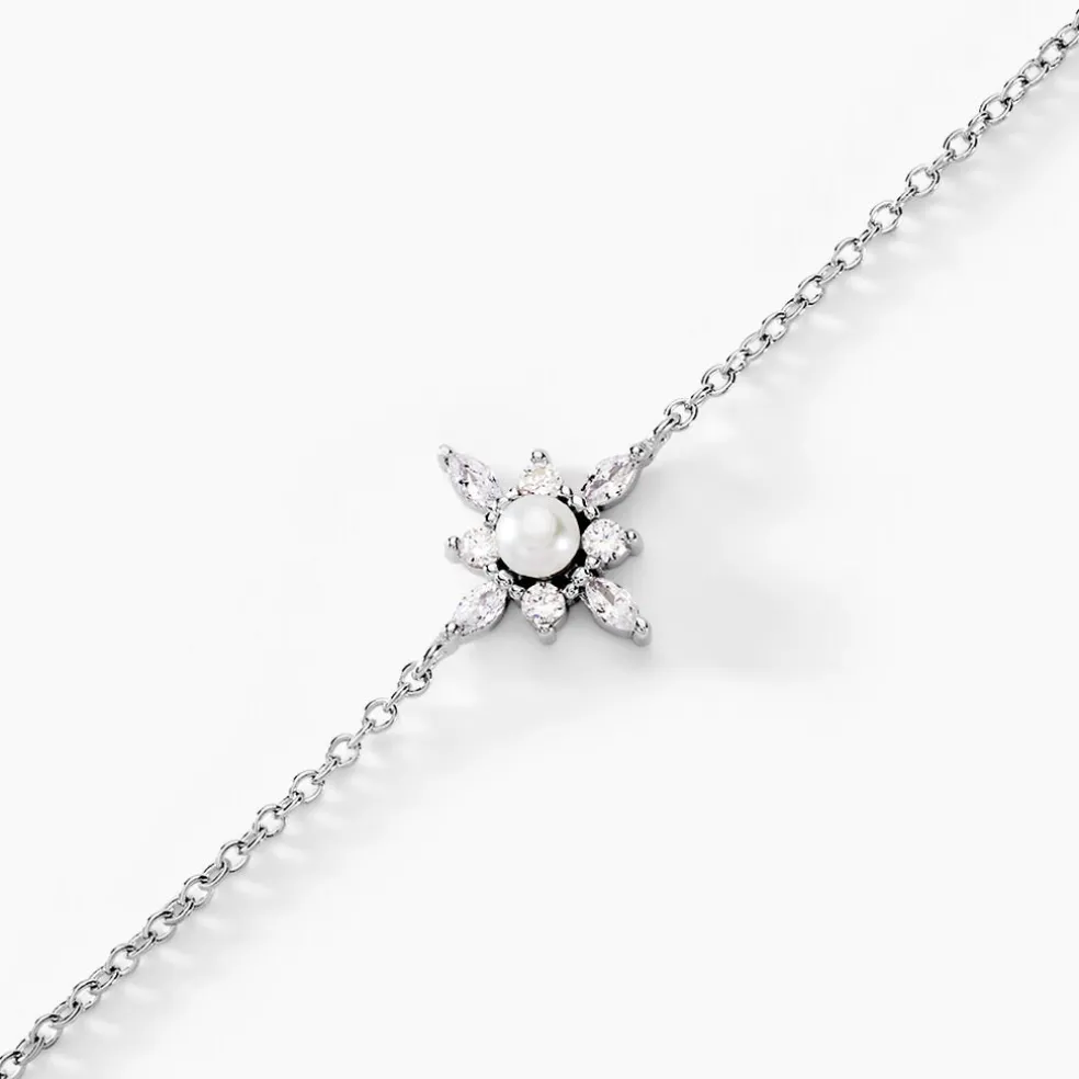 Bracelet Rhoda Argent Blanc Perle De Culture Oxyde De Zirconium