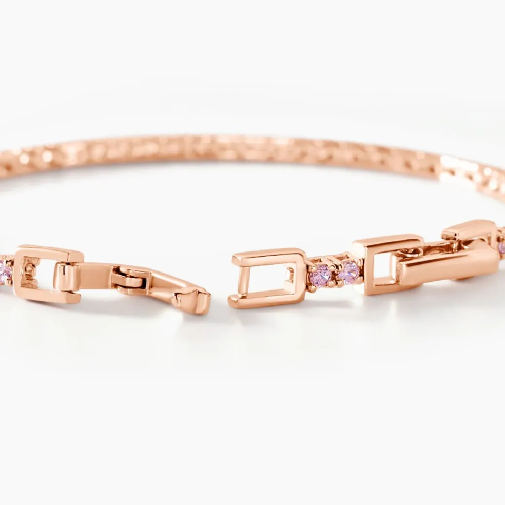 Bracelet Rio Tennis Argent Rose Oxyde De Zirconium