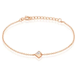 Bracelet Rossana Argent Rose Pierre De Synthese