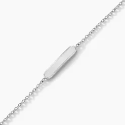 Bracelet Saddie Argent Blanc