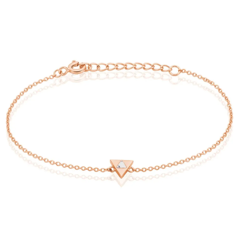 Bracelet Tallulah Argent Rose Pierre De Synthese