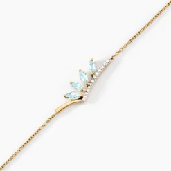 Bracelet Tiara Or Jaune Topaze Oxyde De Zirconium