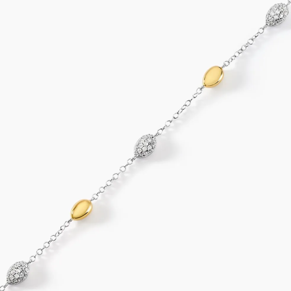 Bracelet Tiwa Argent Bicolore Oxyde De Zirconium