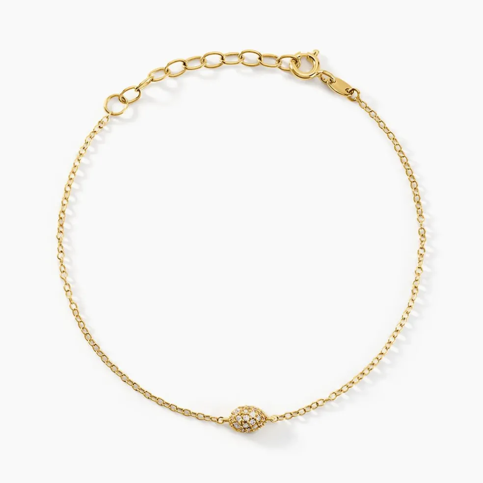 Bracelet Tiwa Argent Jaune Oxyde De Zirconium