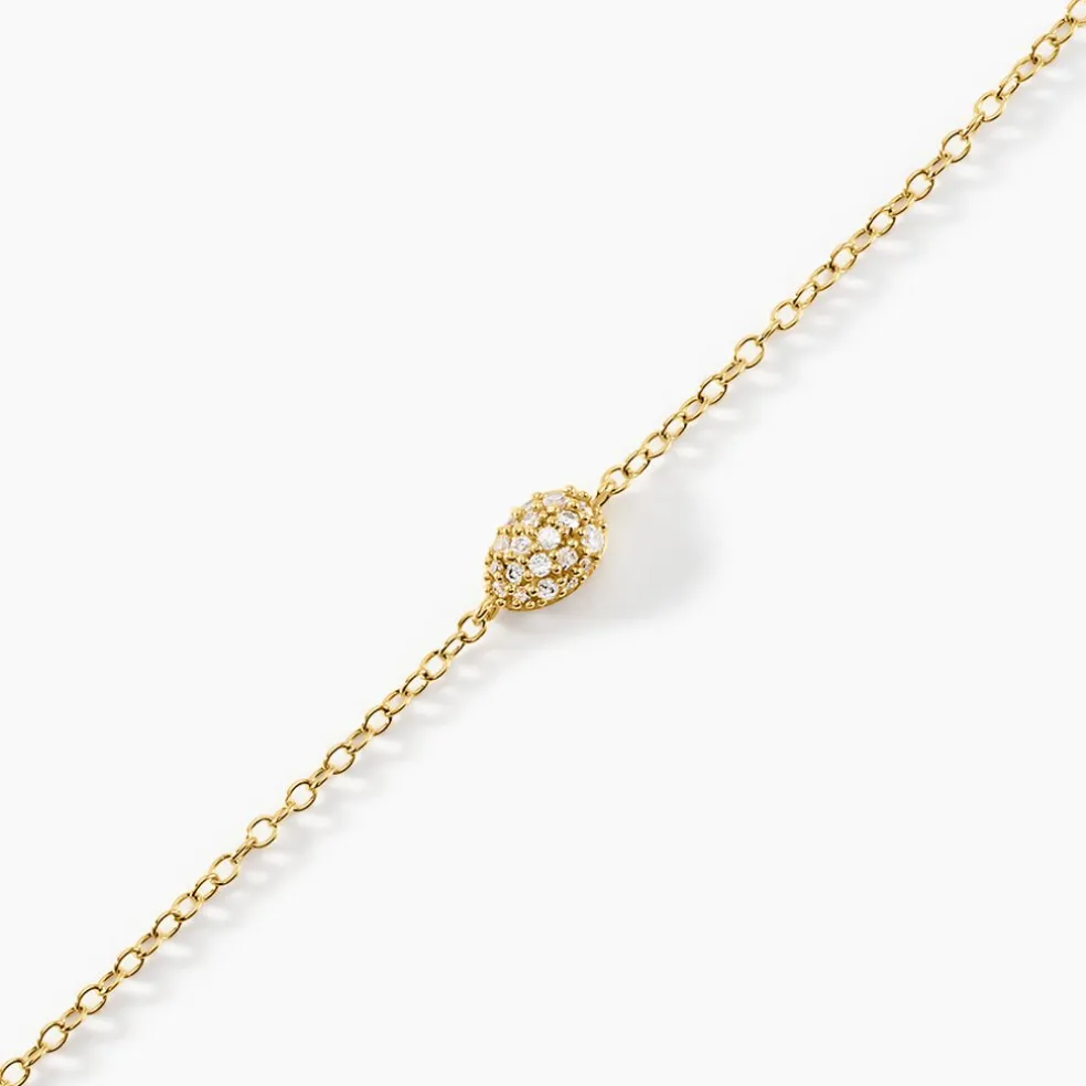 Bracelet Tiwa Argent Jaune Oxyde De Zirconium