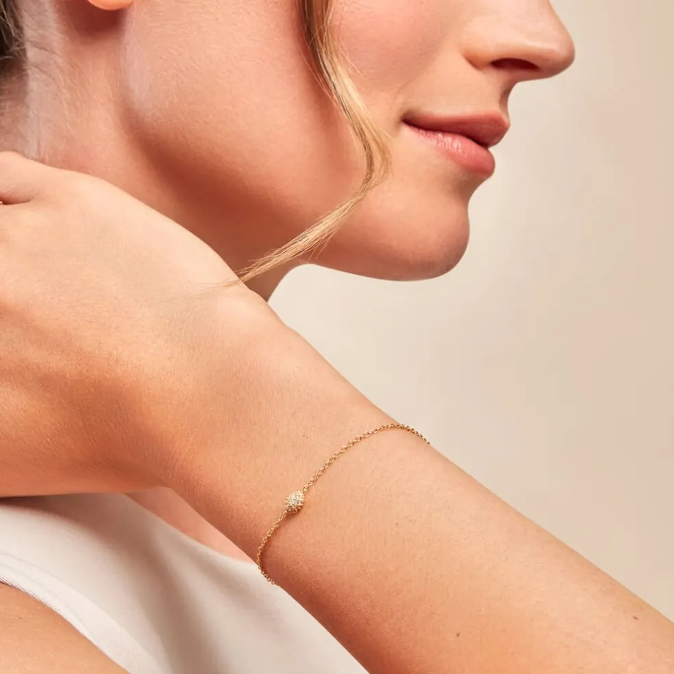 Bracelet Tiwa Argent Jaune Oxyde De Zirconium