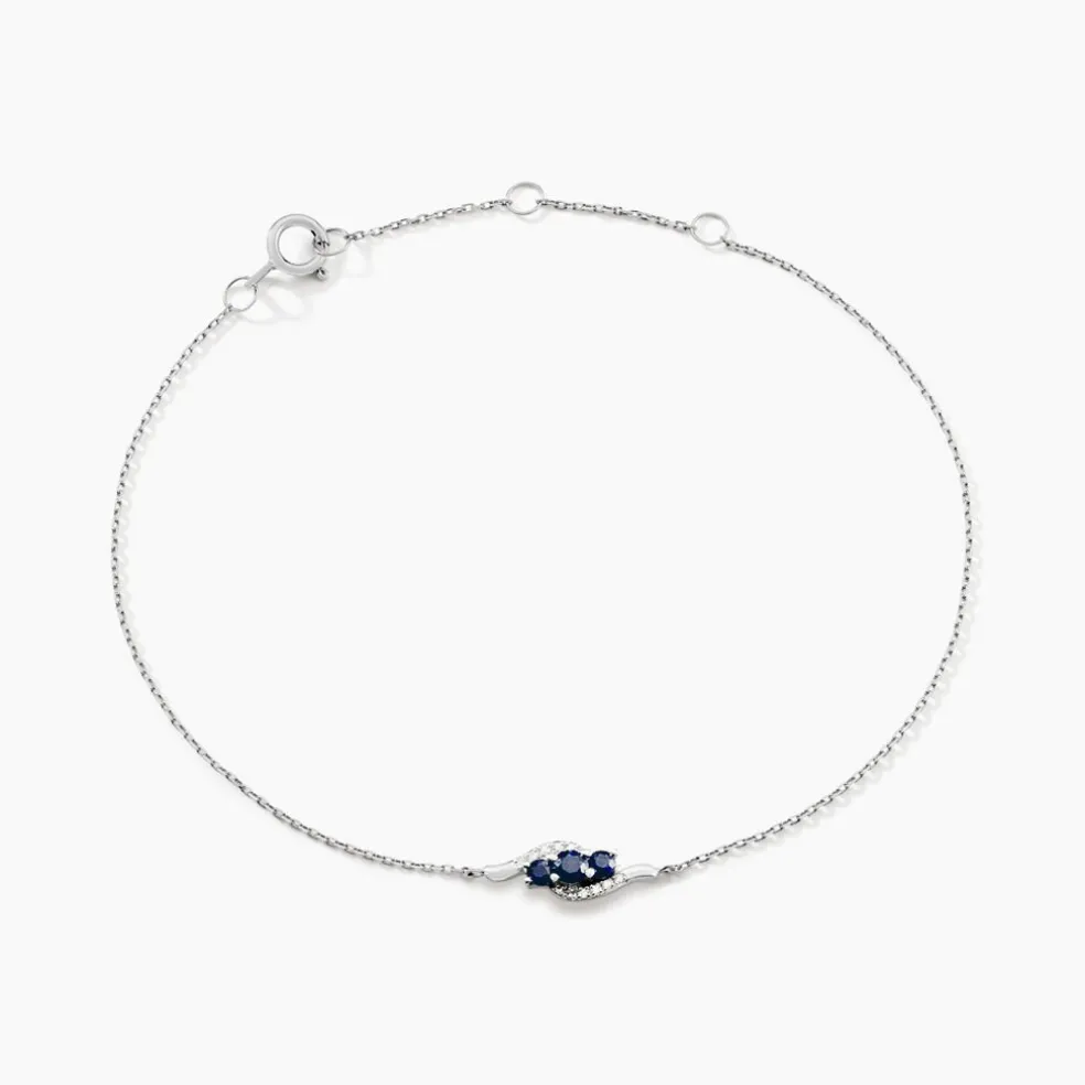 Bracelet Trinitie Or Blanc Saphir Diamant