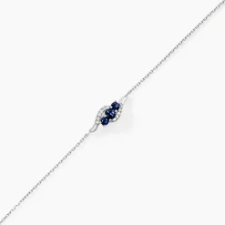 Bracelet Trinitie Or Blanc Saphir Diamant