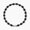 Bracelet Younes Acier Argenté Agate Hématite