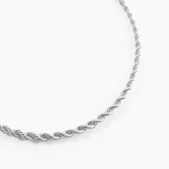 Chaine Jerry Maille Corde Or Blanc