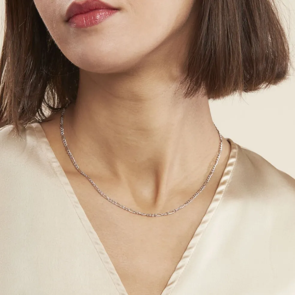 Chaîne Cameo Maille Alternee 1/3 Or Blanc