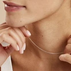 Chaîne Claudine Argent Blanc