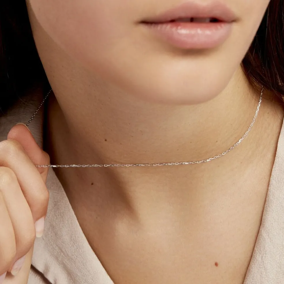 Chaîne Claudine Argent Blanc