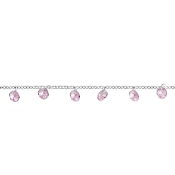 Chaîne De Cheville Carolaine Argent Blanc Oxyde De Zirconium