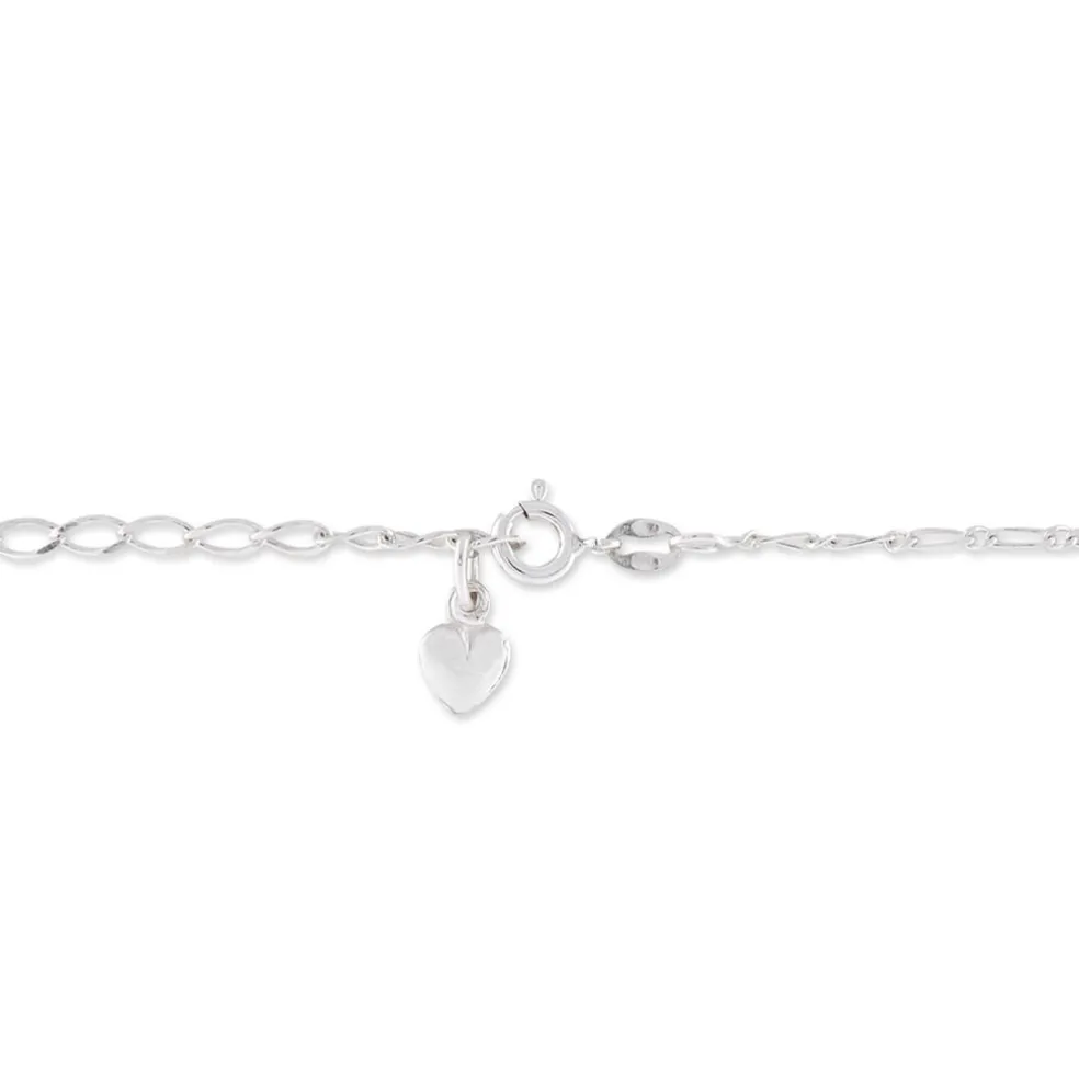 Chaîne De Cheville Laurelyn Maille Alternee 1/1 Argent Blanc