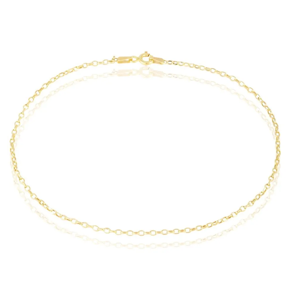 Chaîne De Cheville Maille Jaseron Or Jaune