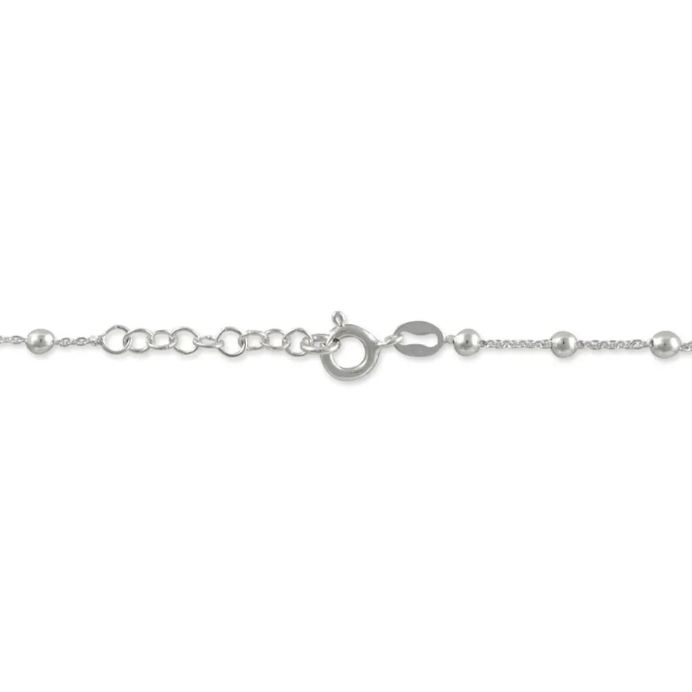 Chaîne De Cheville Minia Argent Blanc