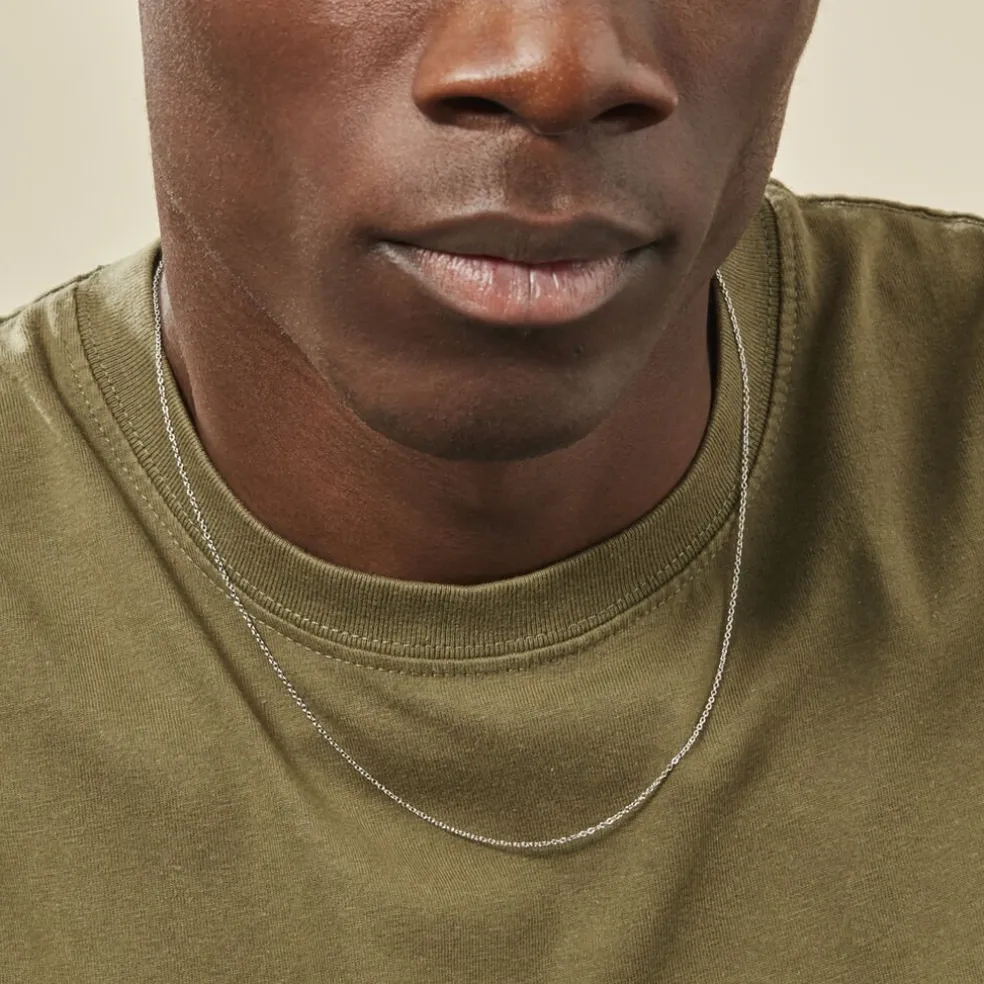 Chaîne Ilan Maille Forçat Ronde Or Blanc