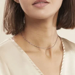 Chaîne Imanie Maille Singapour Or Blanc