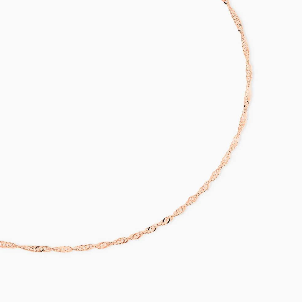Chaîne Imanie Maille Singapour Or Rose