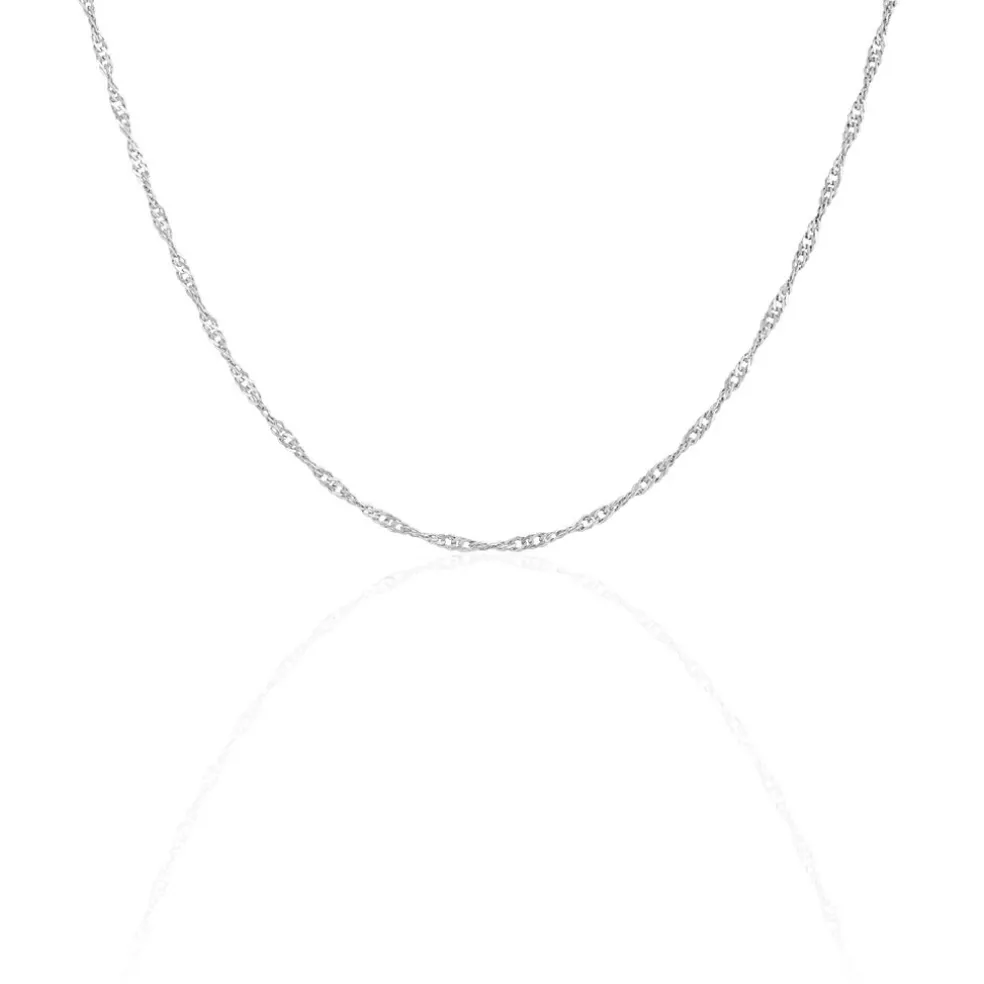 Chaîne Mayi Maile Singapour Or Blanc