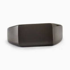 Chevalière Acier Noir Luciano