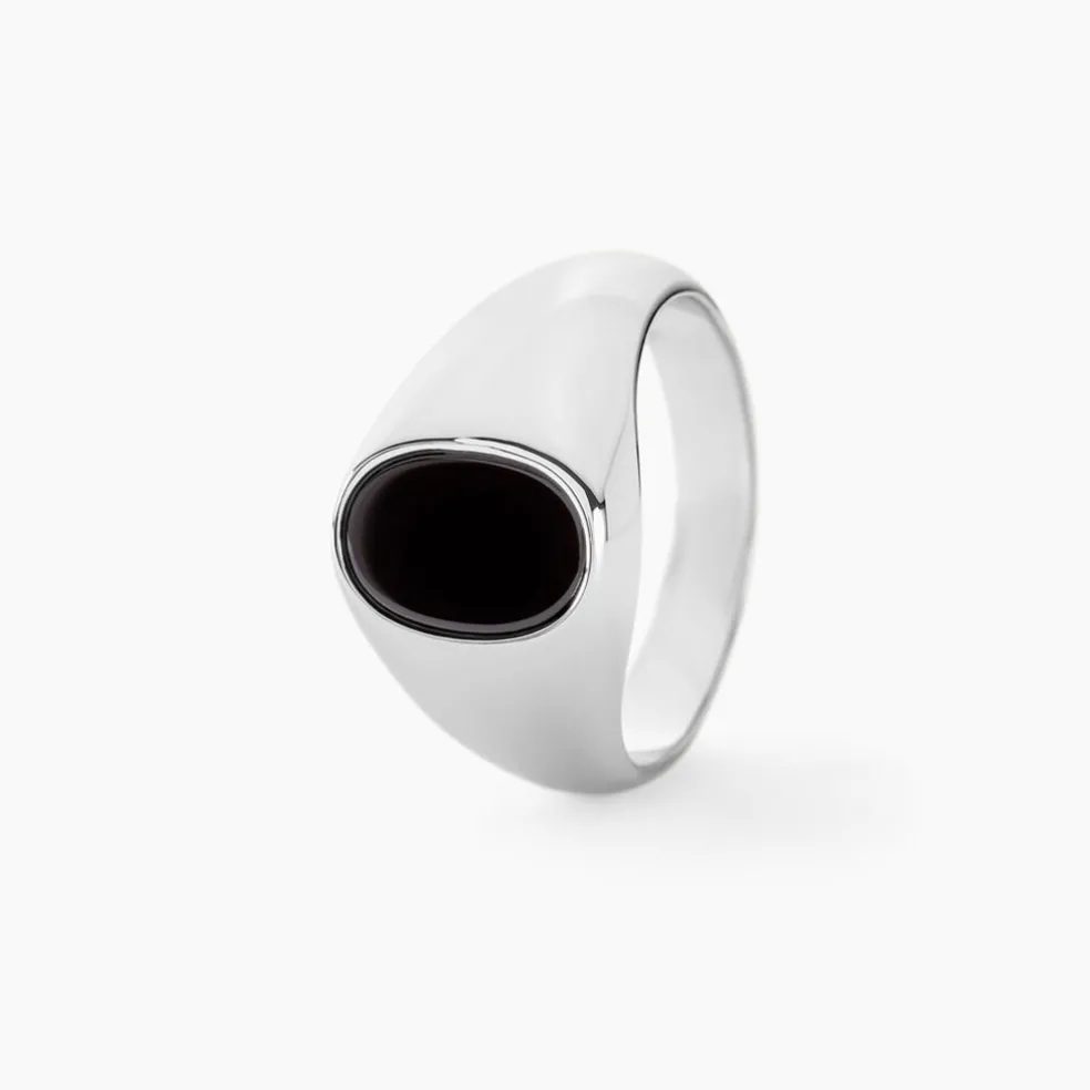 Chevalière Amaurie Argent Blanc Onyx