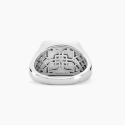Chevalière Argent Blanc Atilio Oeil De Tigre