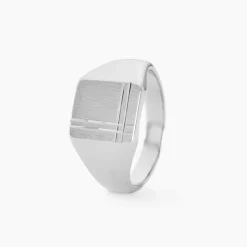 Chevalière Cillian Argent Blanc