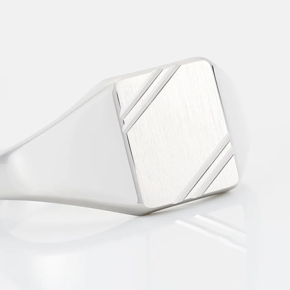 Chevalière Daniel Argent Blanc